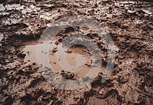 Soil surface forms a pit with stagnant water accumulation.AI Generated